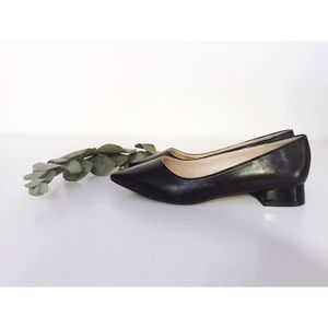 Adrienne Vittadini Black Low Block Heel Flats